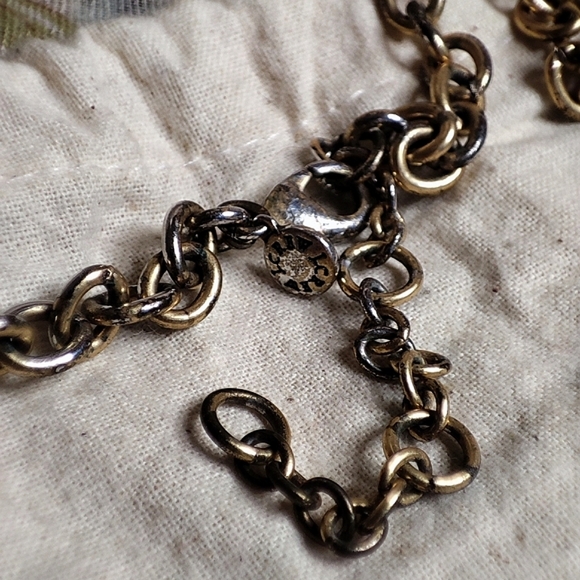 J. Crew Oxidized Brass Tone Clear Stone Statement Necklace High Dome Style - Picture 8 of 13